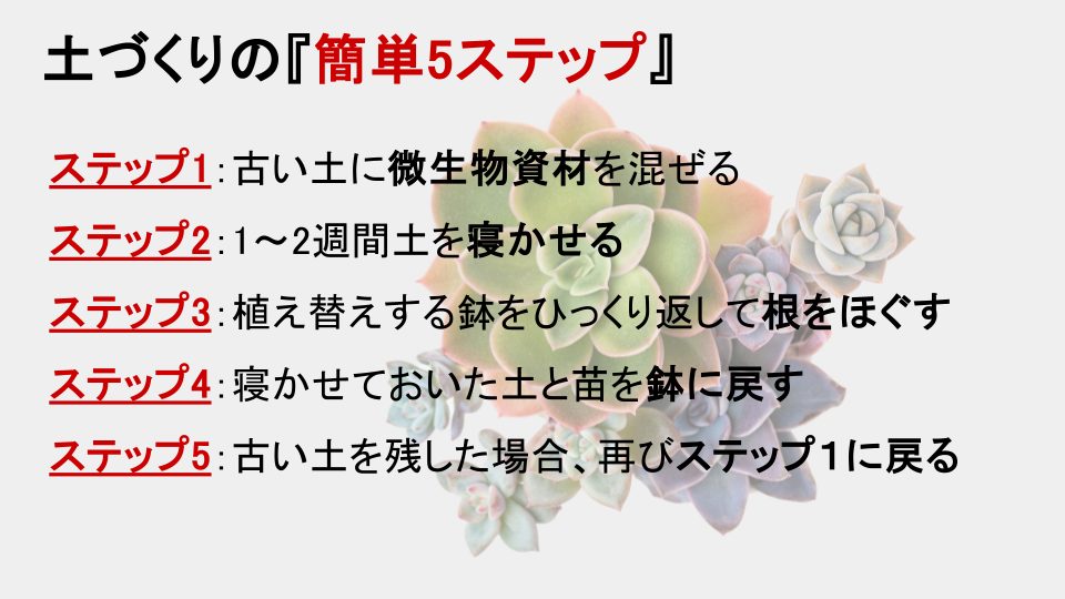 【簡単5ステップ】微生物資材を利用した土づくりの手順