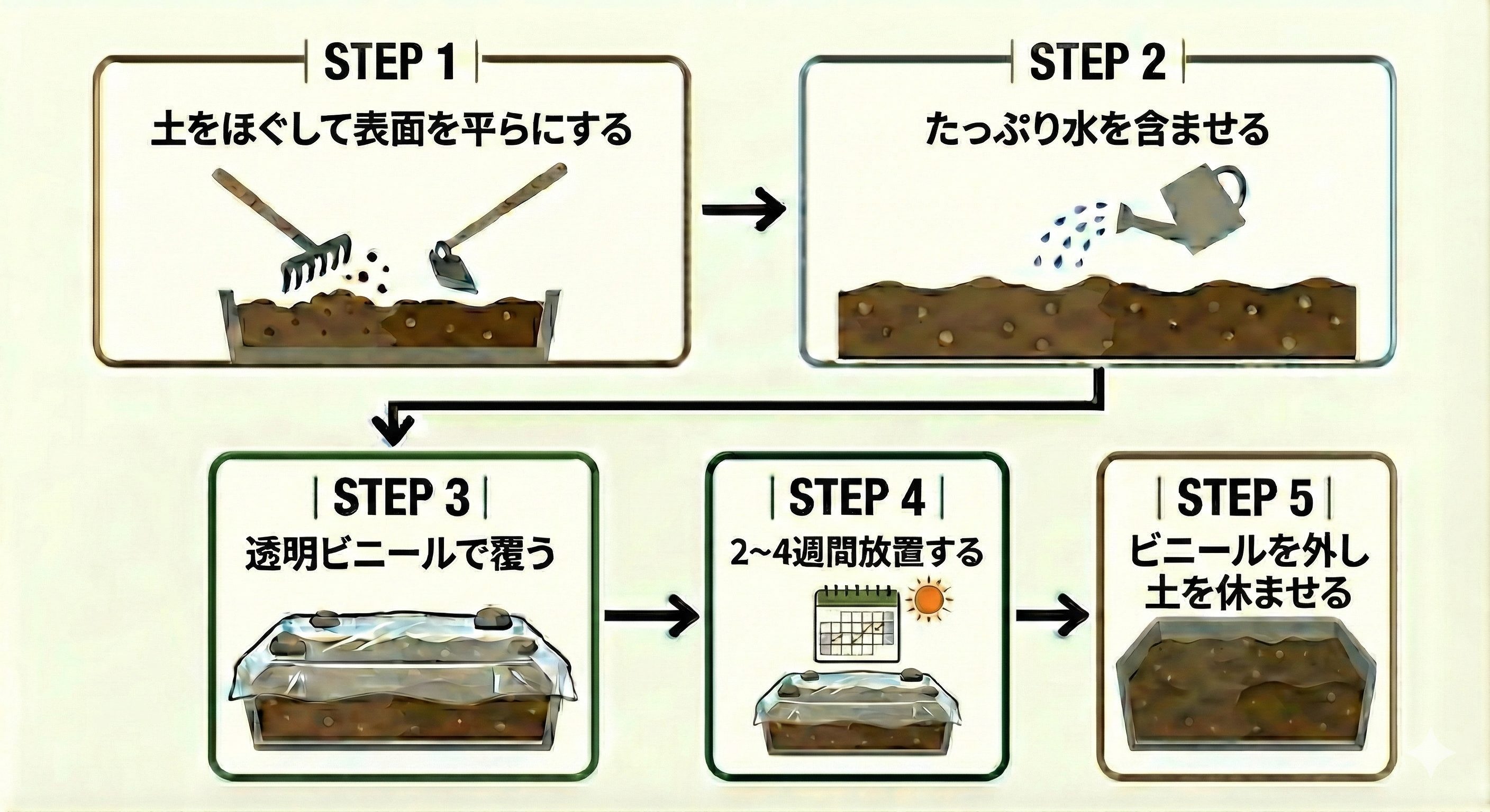 太陽の力で土を温める「太陽熱消毒」のやり方
